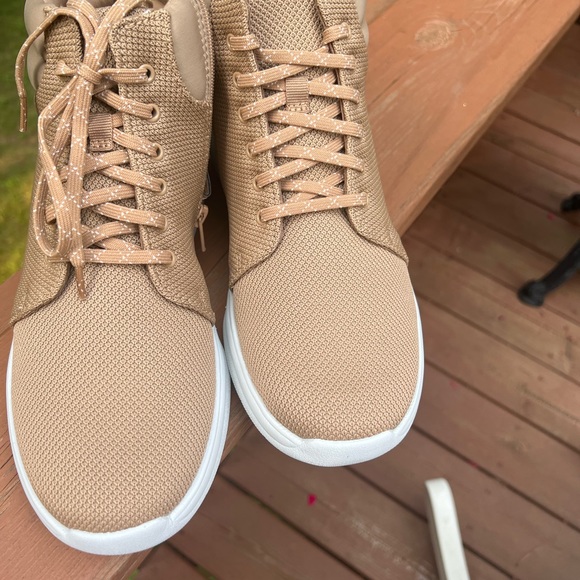 Women's Tan High-Top Sneakers - Picture 2 of 3